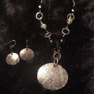 Lia Sophia Silver Necklace and earrings